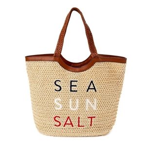 Sea sun salt beach tote bag